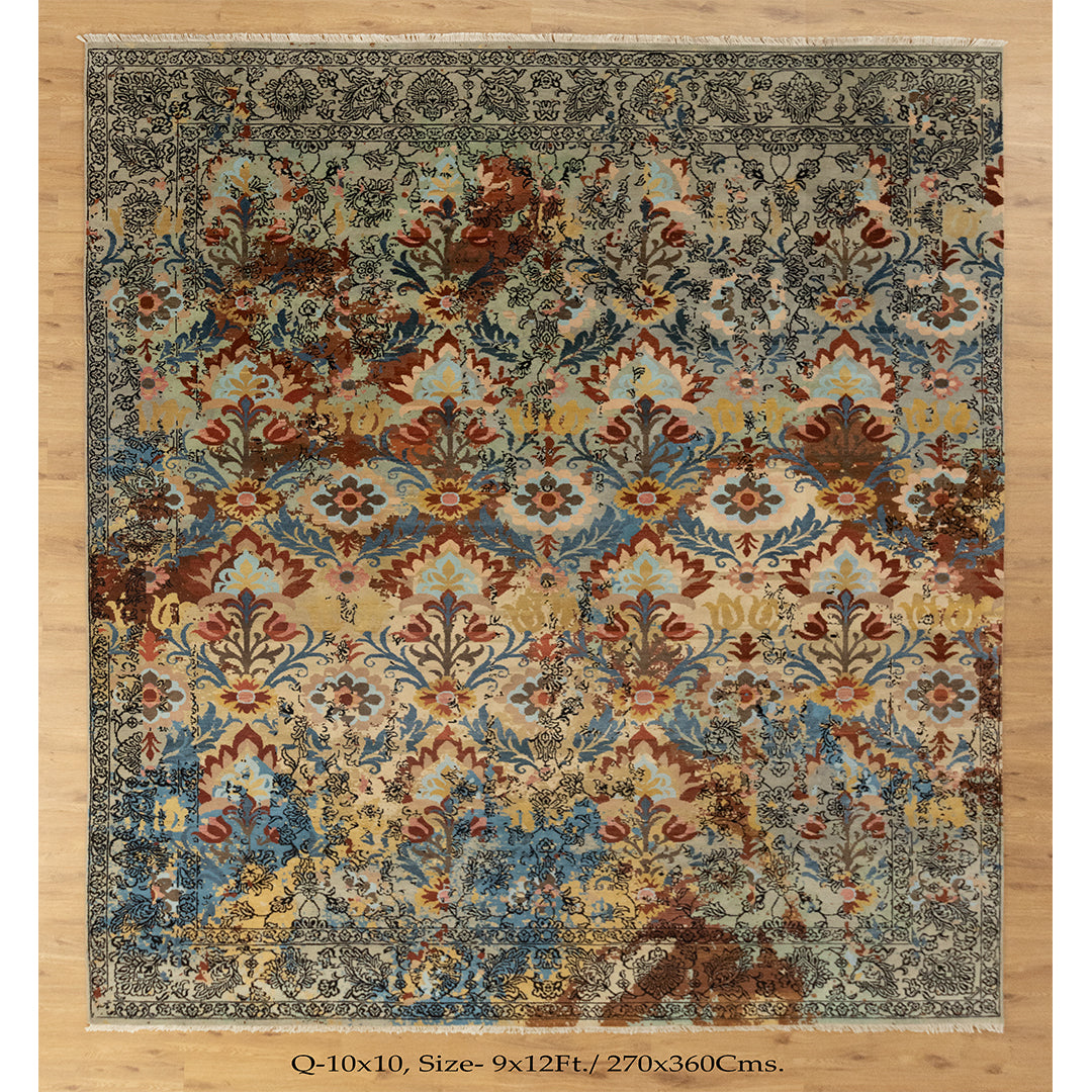 9x12 Blossomique Colorful Classic Persian Style High Quality Handmade Rug | Shritija Rugs | Order Rug Online